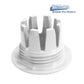 PS-7015-UW | White Umbrella Socket Pool Deck Anchor close-up, featuring a white ABS plastic flip-insert for pool supplies by Discount Pool Mart.