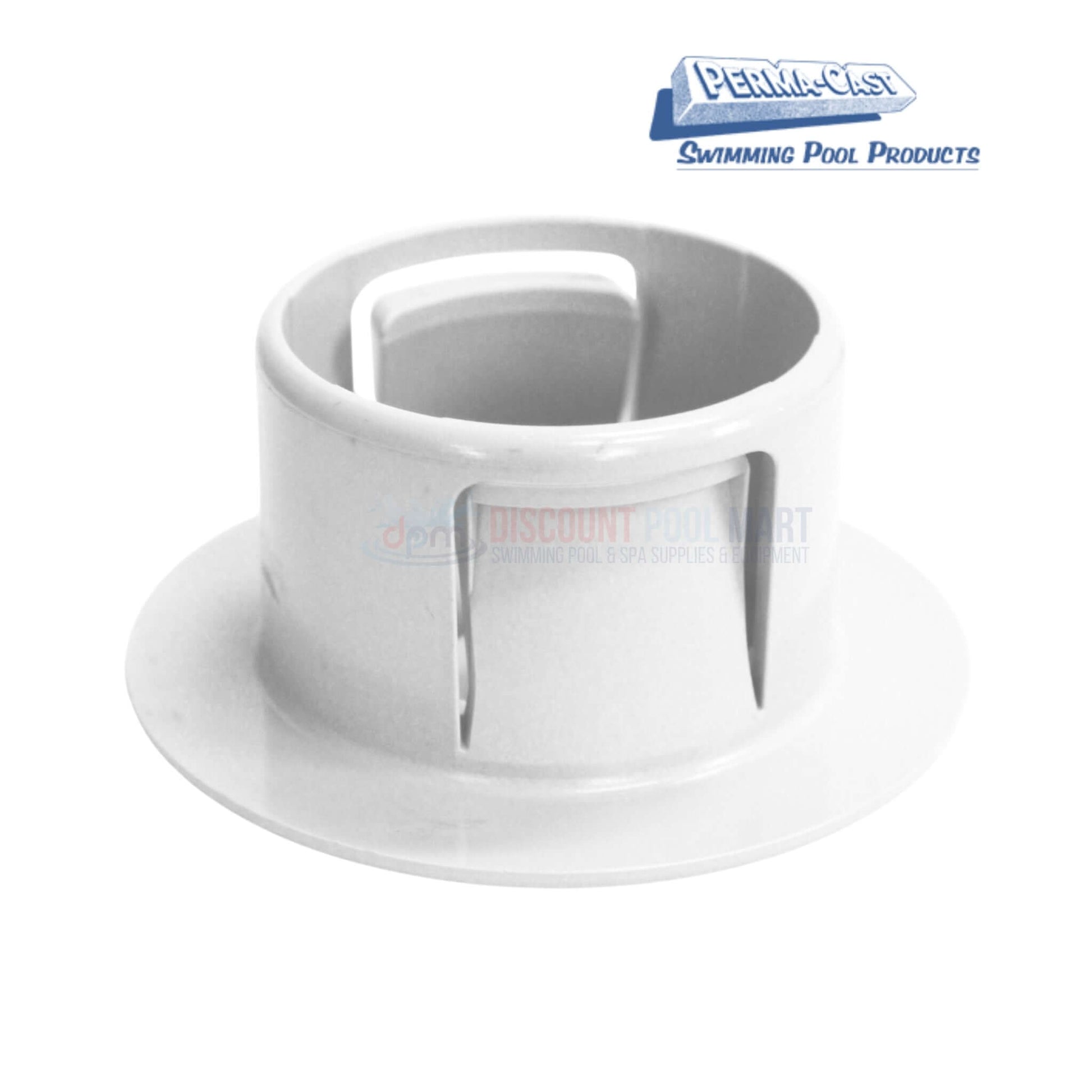PS-7015-UW | White Umbrella Socket Pool Deck Anchor by Perma-Cast with secure prongs for pool installation, discount pool supplies