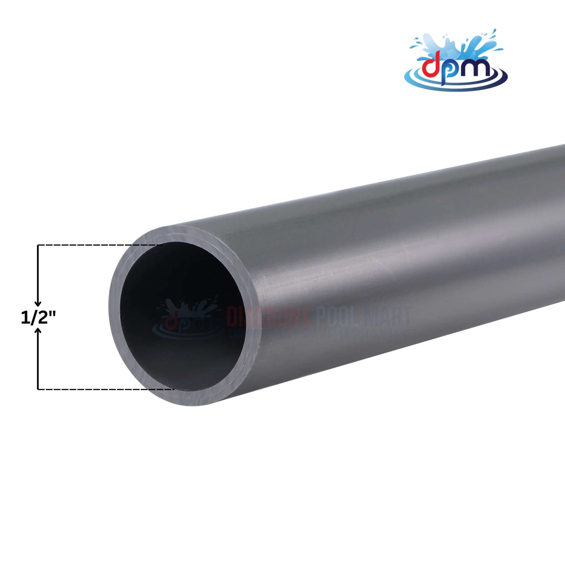 PVC Electrical Conduit Pipe Schedule 80 Gray 1/2" from Discount Pool Mart DPM, designed for durability and strength.