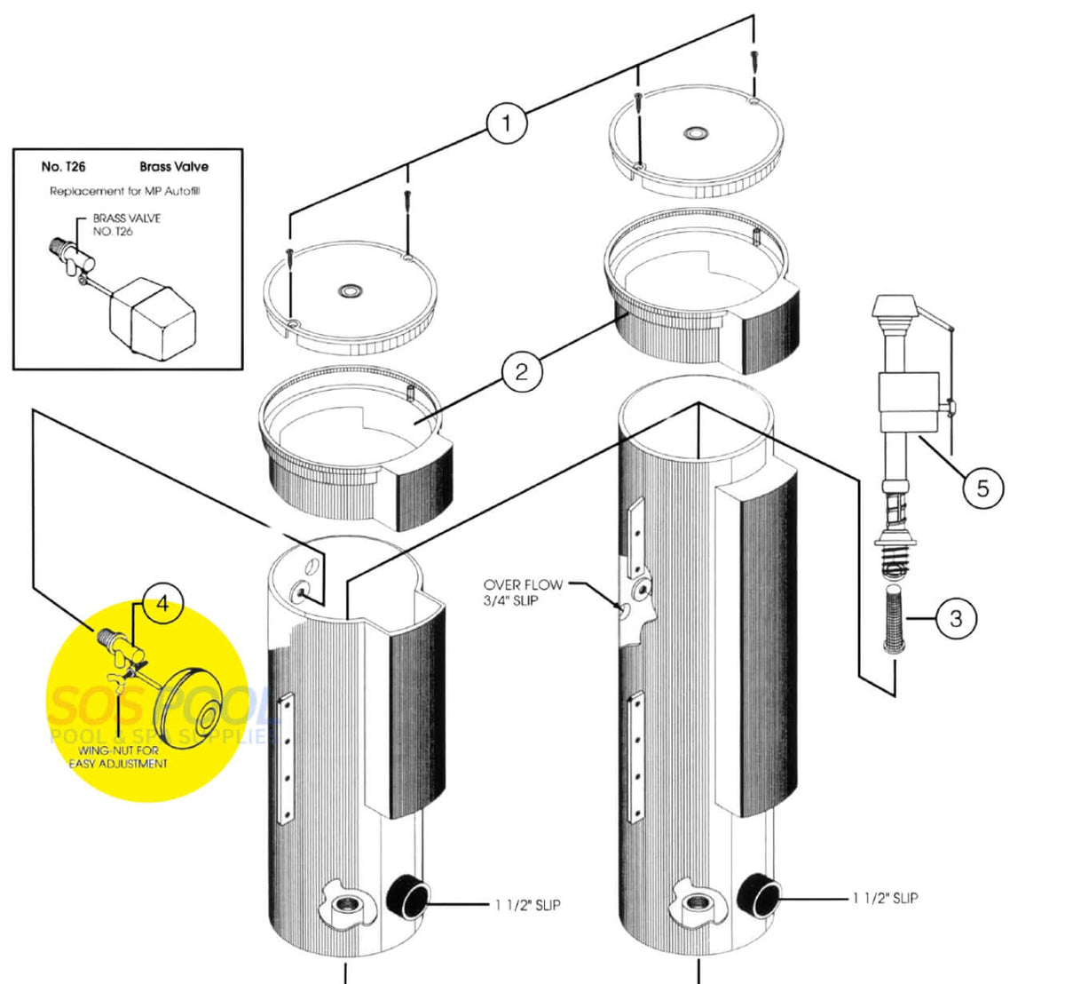 Pentair float valve replacement diagram and parts
