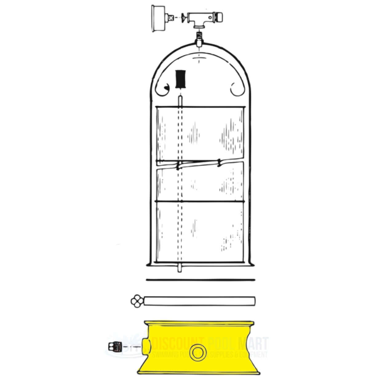 Pentair Base with Pipe Plugs WC104-78P for Posi-Flo Filters, available at Discount Pool Mart DPM.