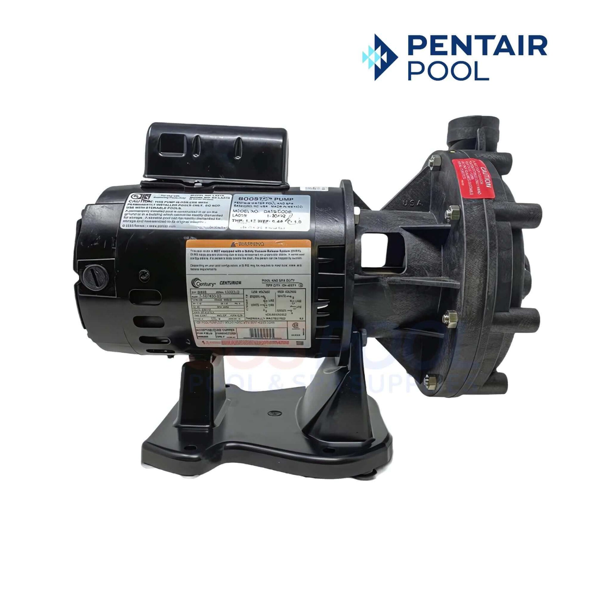 Pentair Booster Pump For Pressure Side Cleaners | EC-LA01N, black unit designed for efficient pool cleaning, SOS Pool supplies.