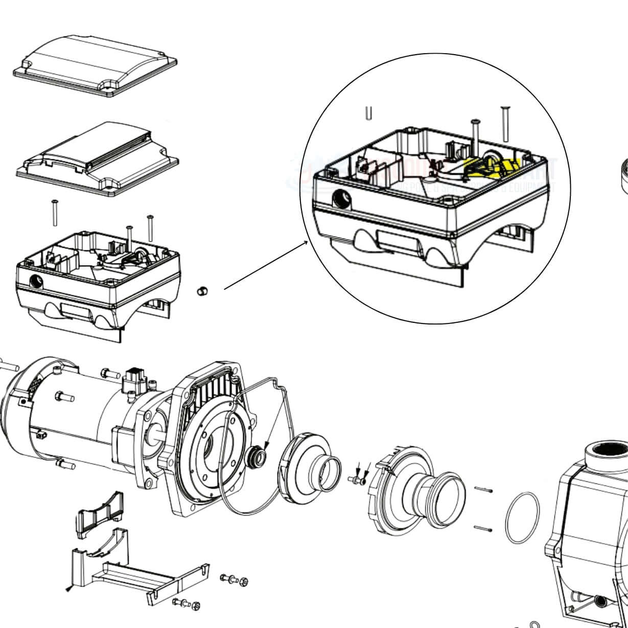 Pentair Cable Connector 176L1173 wiring diagram for IntelliFlo pump, from Discount Pool Mart DPM, showing assembly parts.
