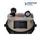 Pentair Clean & Clear Cartridge Filter showing top view, pressure gauge, and maintenance instructions for SOS Pool.