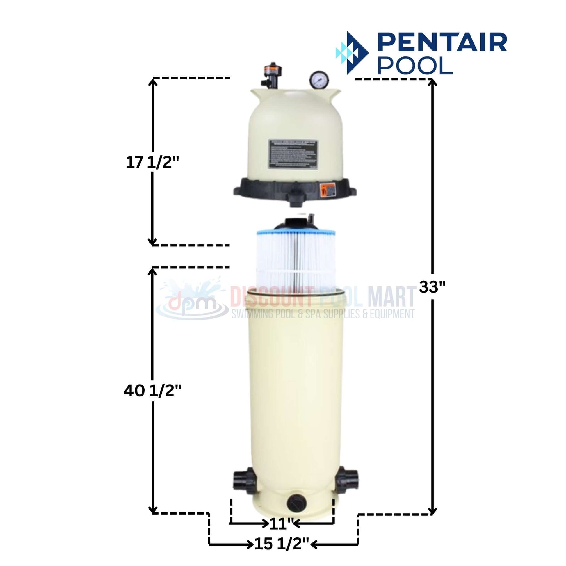 Pentair Clean & Clear Cartridge Filter 160316 from Discount Pool Mart, efficient 100 sq ft filtration system for clean pool water.