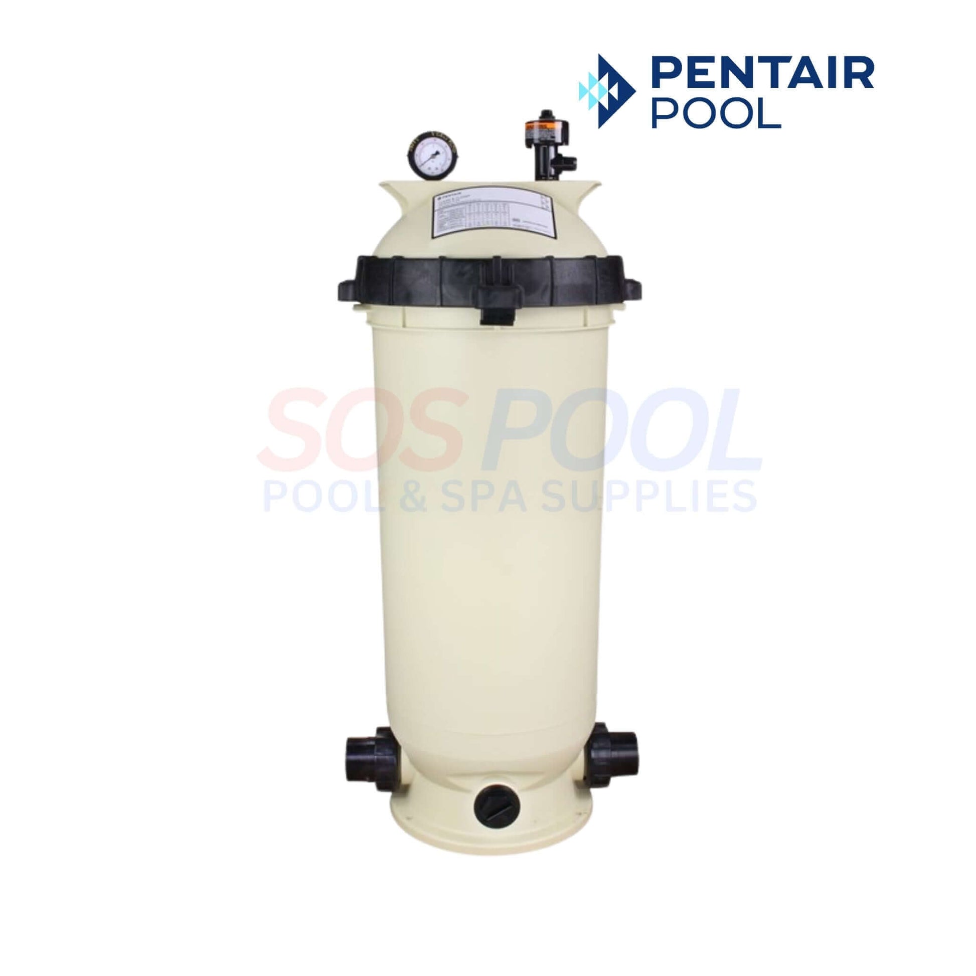 Pentair Clean & Clear Cartridge Filter 100 sq ft by SOS Pool, efficient pool water filtration, almond color, durable design.