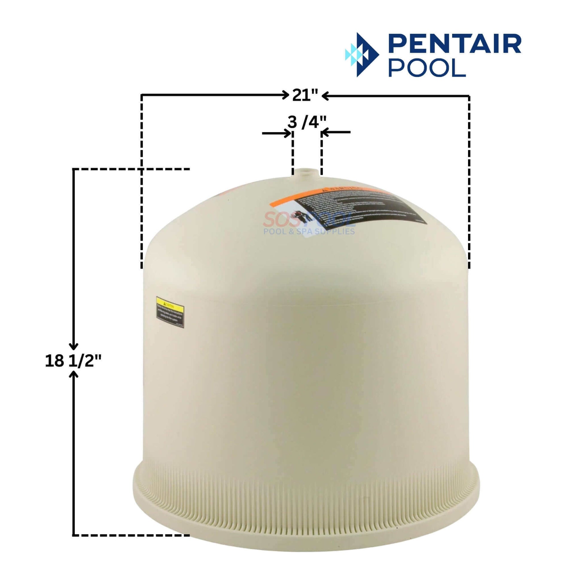 Pentair Clean & Clear Plus 420 Filter Lid Tank Assembly dimensions, 21" x 18.5"; buy at Discount Pool Mart DPM for optimal filtration.