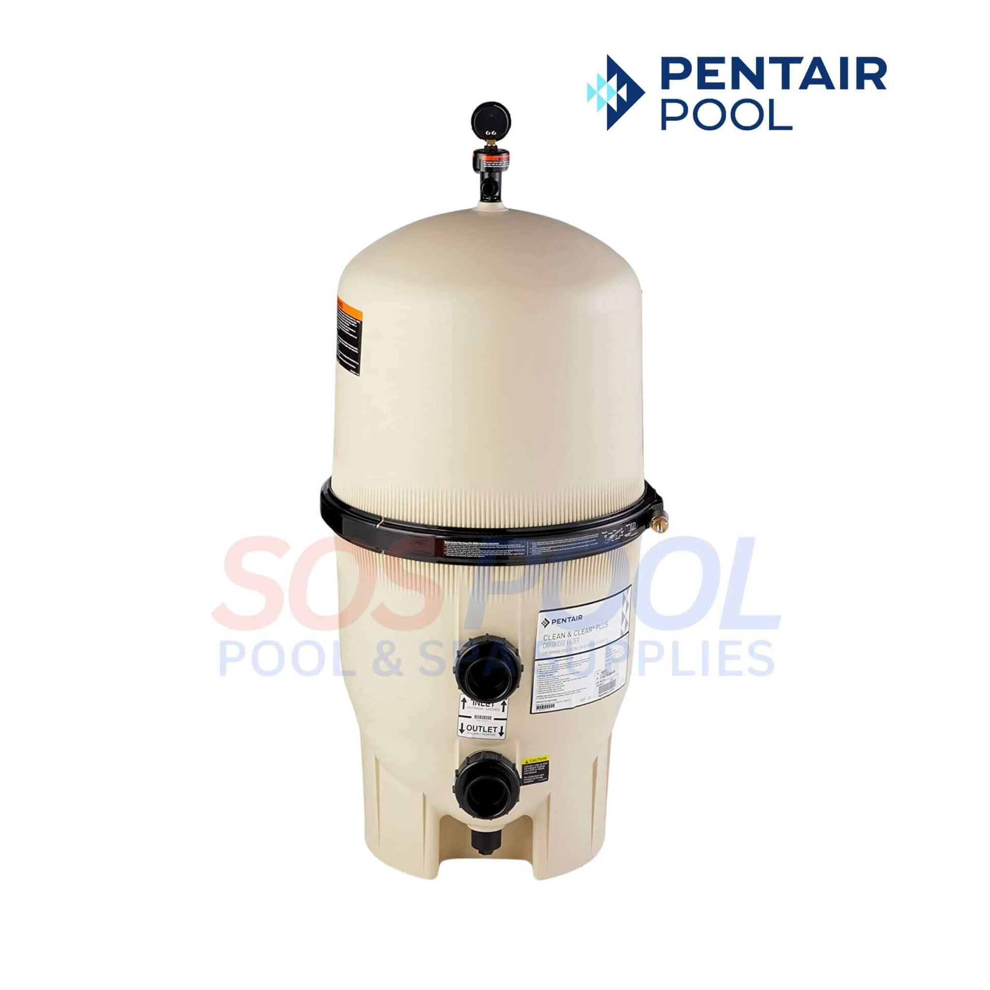 Pentair Clean & Clear Plus Cartridge Filter EC-160301 by SOS Pool, 420 sq ft filtration area, high-level water filtration.