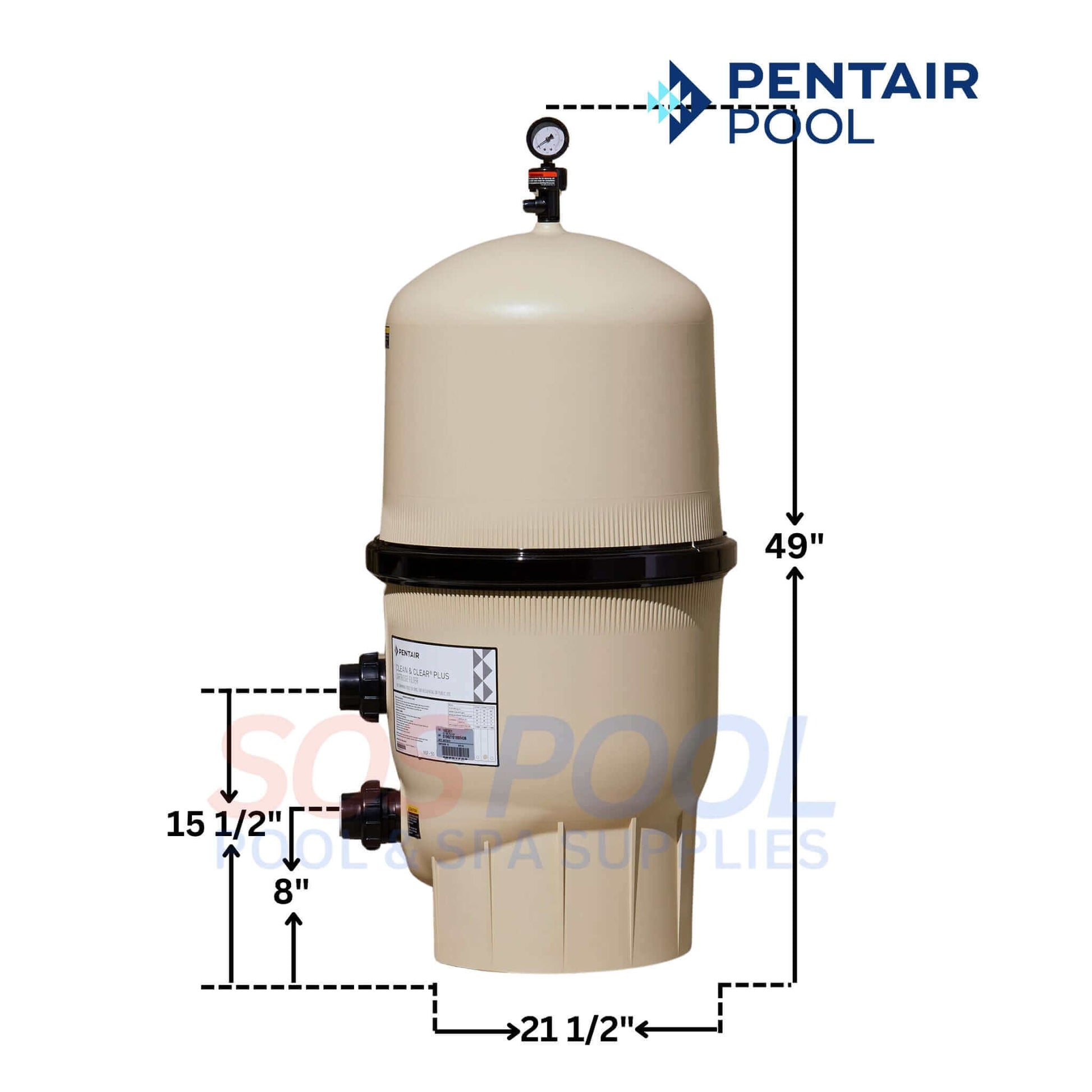 Pentair Clean & Clear Plus Cartridge Filter, 420 sq ft, for effective pool water filtration | SOS Pool