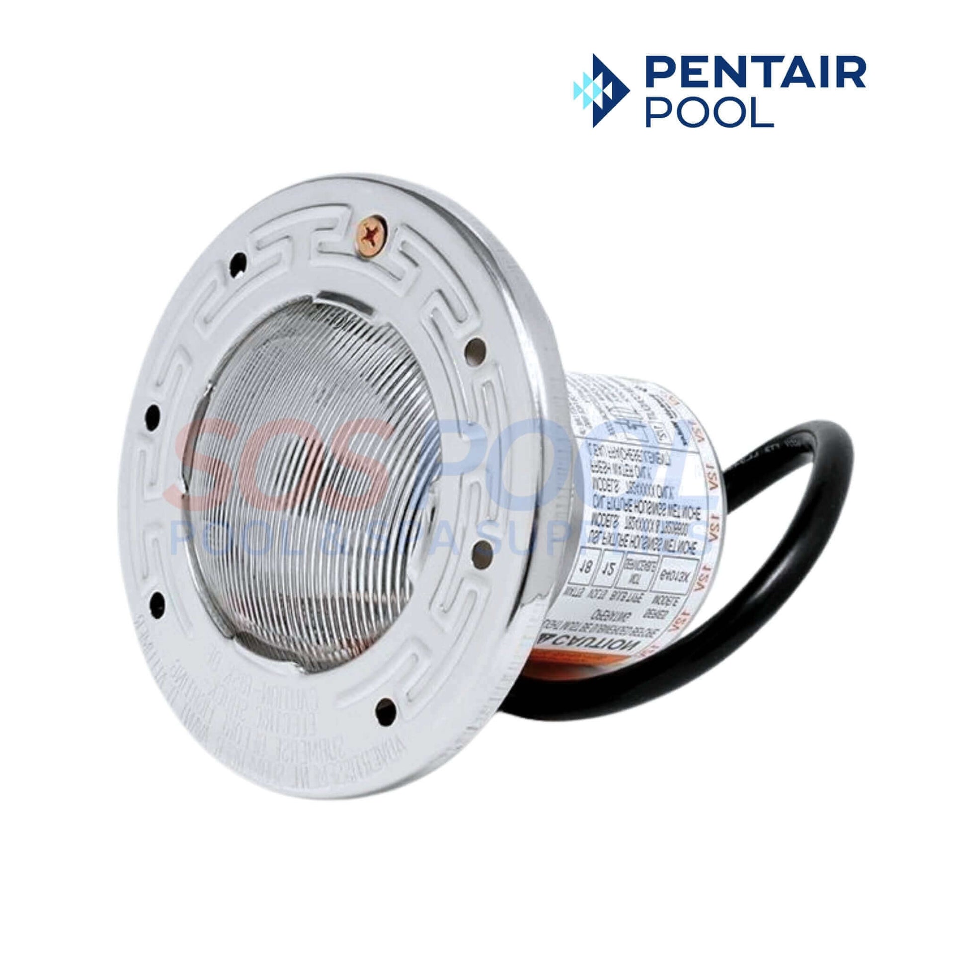Pentair Color LED Small Spa Light 120V 5G IntelliBrite 100W Equivalent by SOS Pool, featuring a chrome finish and advanced LED technology.