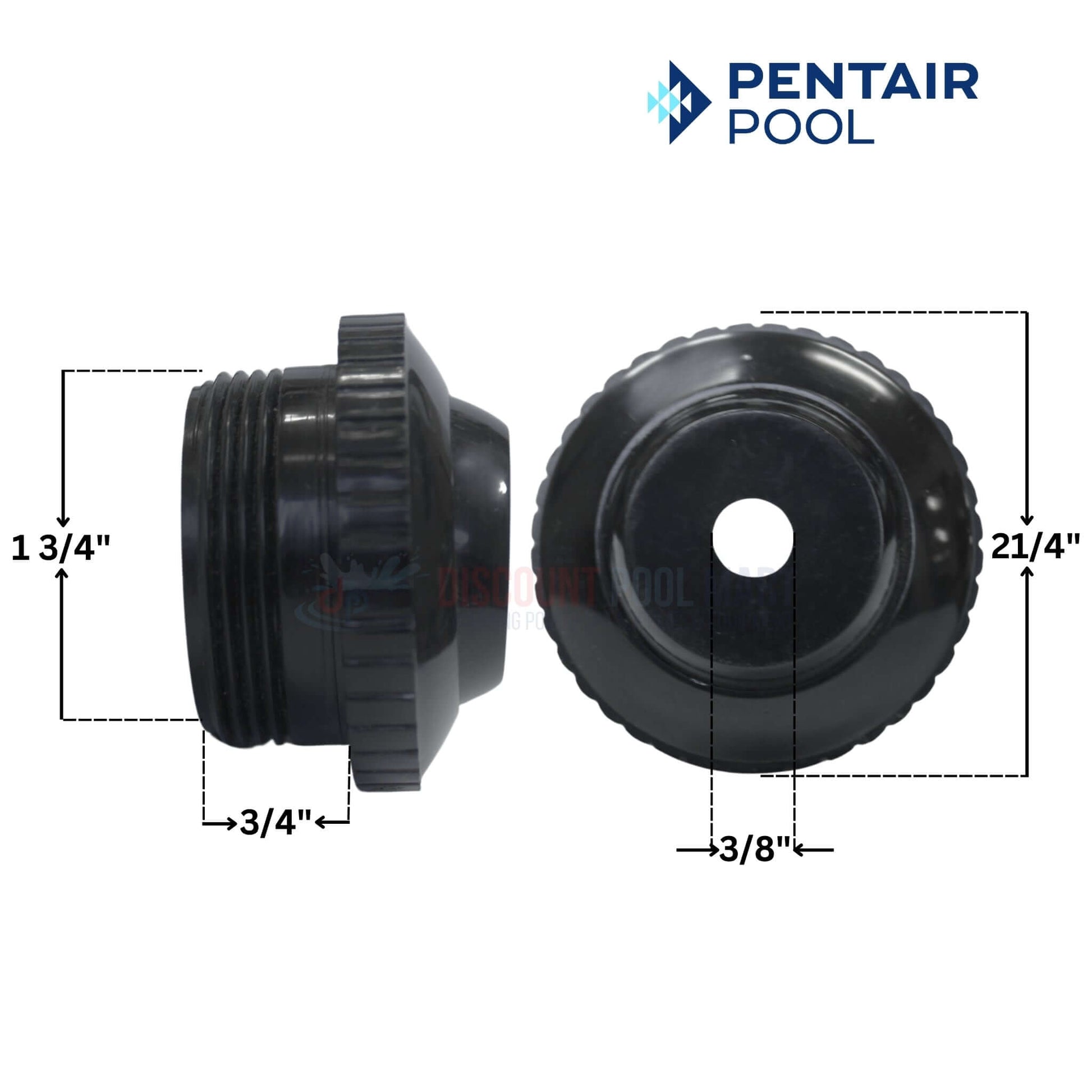 Pentair Directional Eyeball Inlet Fitting 1.5" MPT x 3/8" | Discount Pool Mart DPM | 540008 dimensions