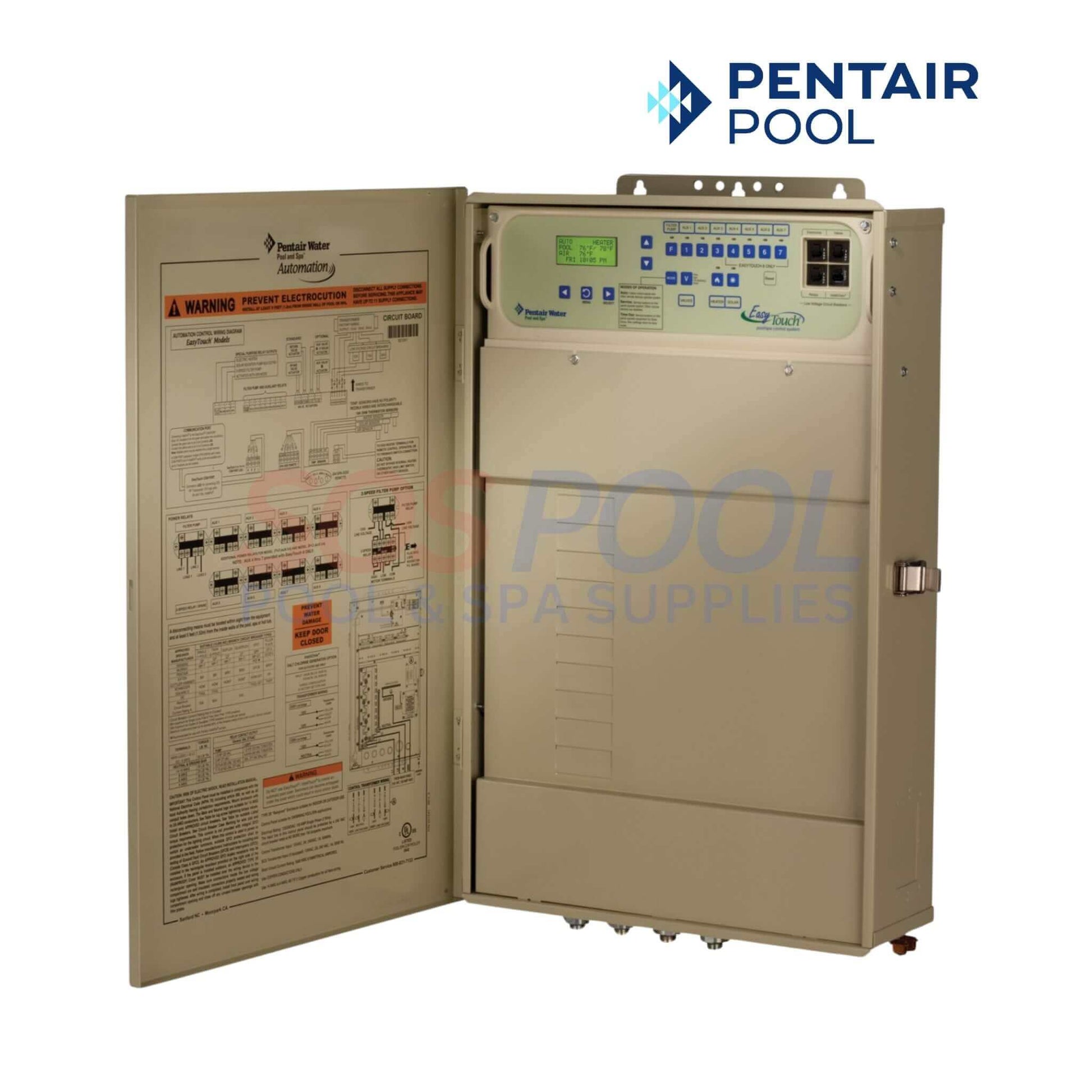 Pentair EasyTouch Control System with Salt Chlorine Generator for pools, model EC-520705, SOS Pool supplies.