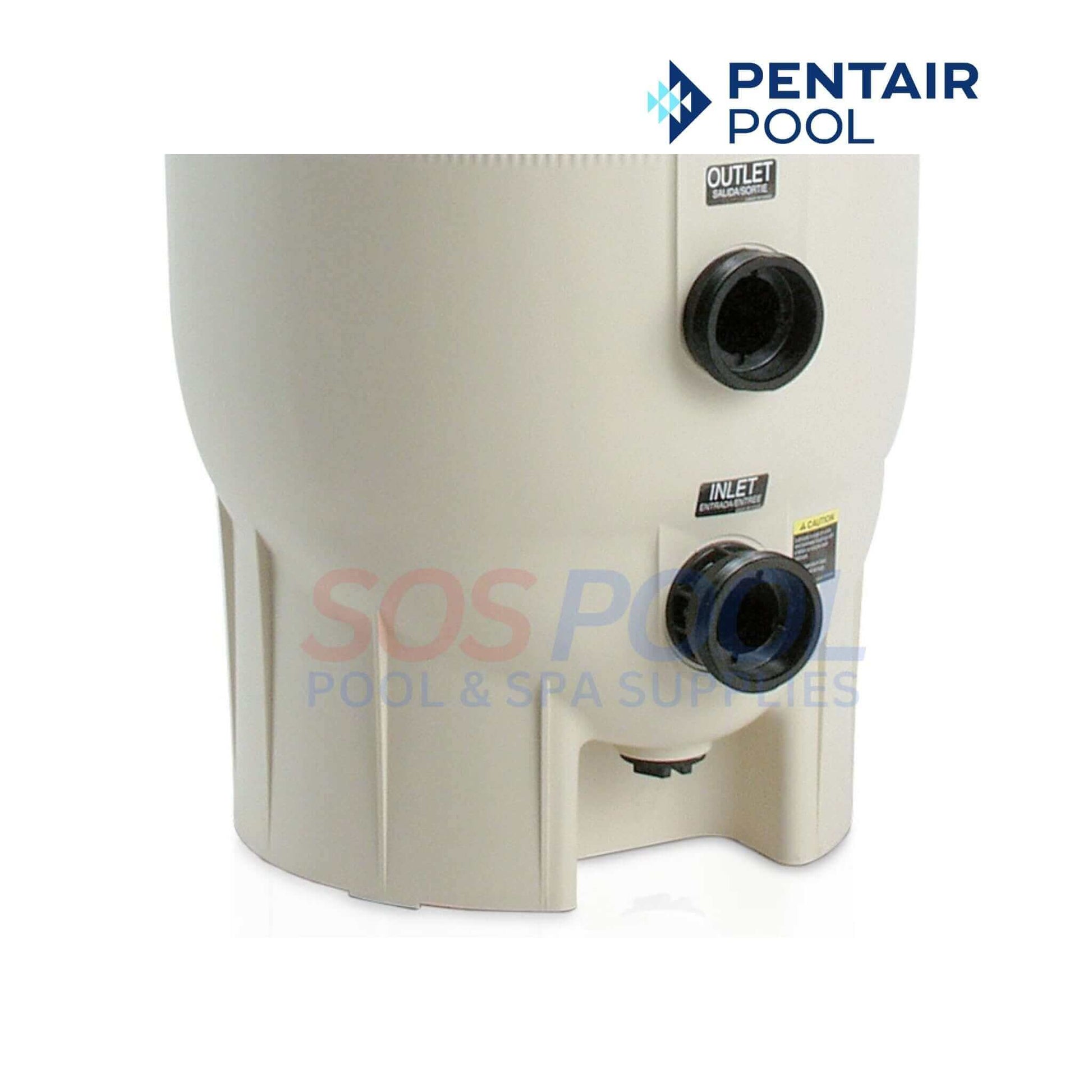 Pentair FNS Plus DE Filter with inlet and outlet ports from SOS Pool for superior water clarity and durability.