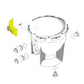 Pentair Filter Clamp Assembly 24850-0200 for System 3 Filters, OEM from Discount Pool Mart DPM, showing components and assembly.