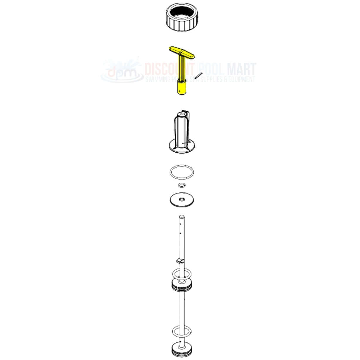 Pentair Handle for Push-Pull Slide Valves 270134, replacement part from Discount Pool Mart DPM for filter control.