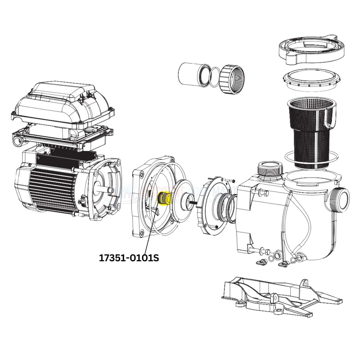 Diagram of Pentair IntellifloXF 17351-0101S Variable Speed Pump Shaft Seal components from Discount Pool Mart DPM.