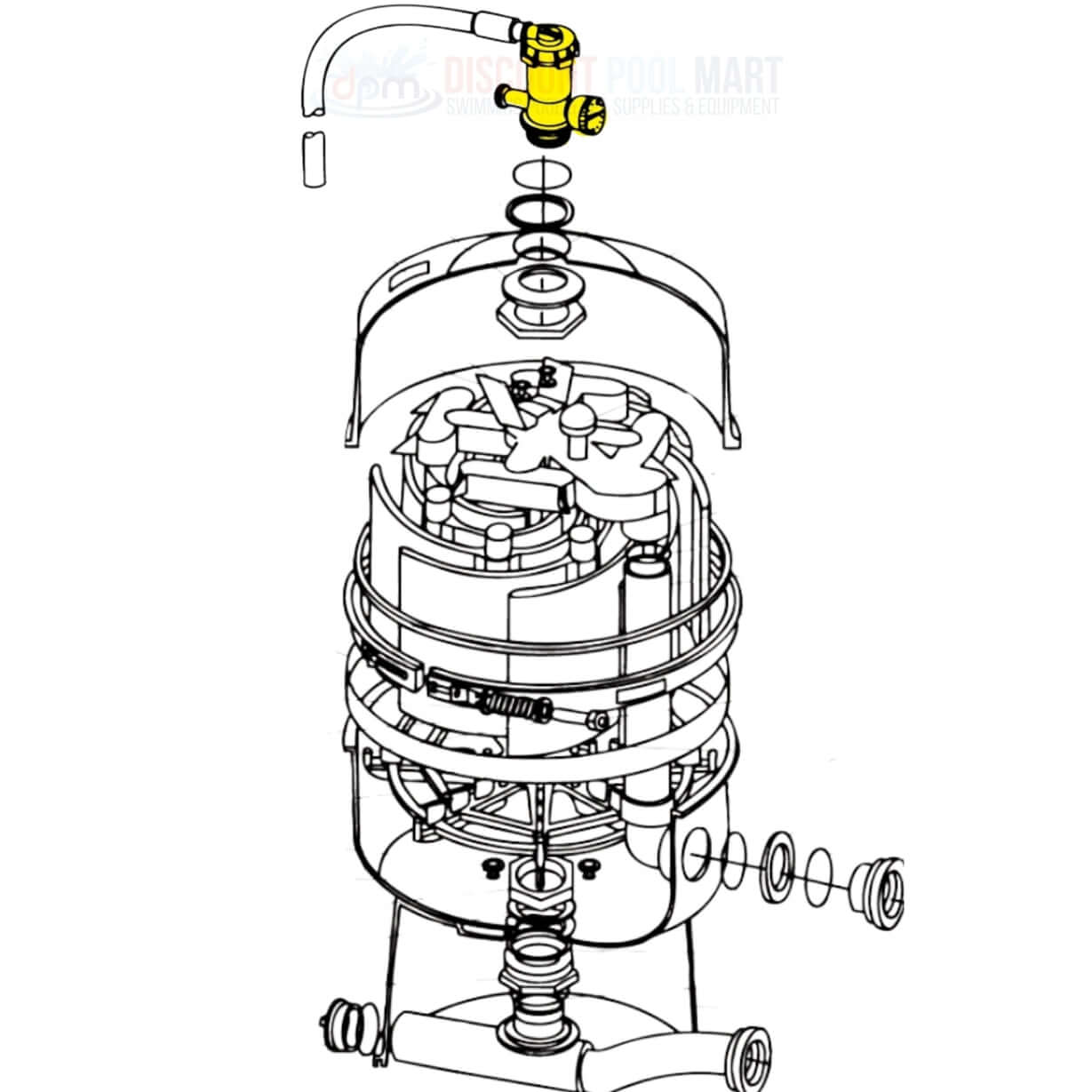 Pentair Manual Air Relief assembly for FNS, Nautilus Plus, SM and SMBW 4000 Series Filters | Discount Pool Mart DPM