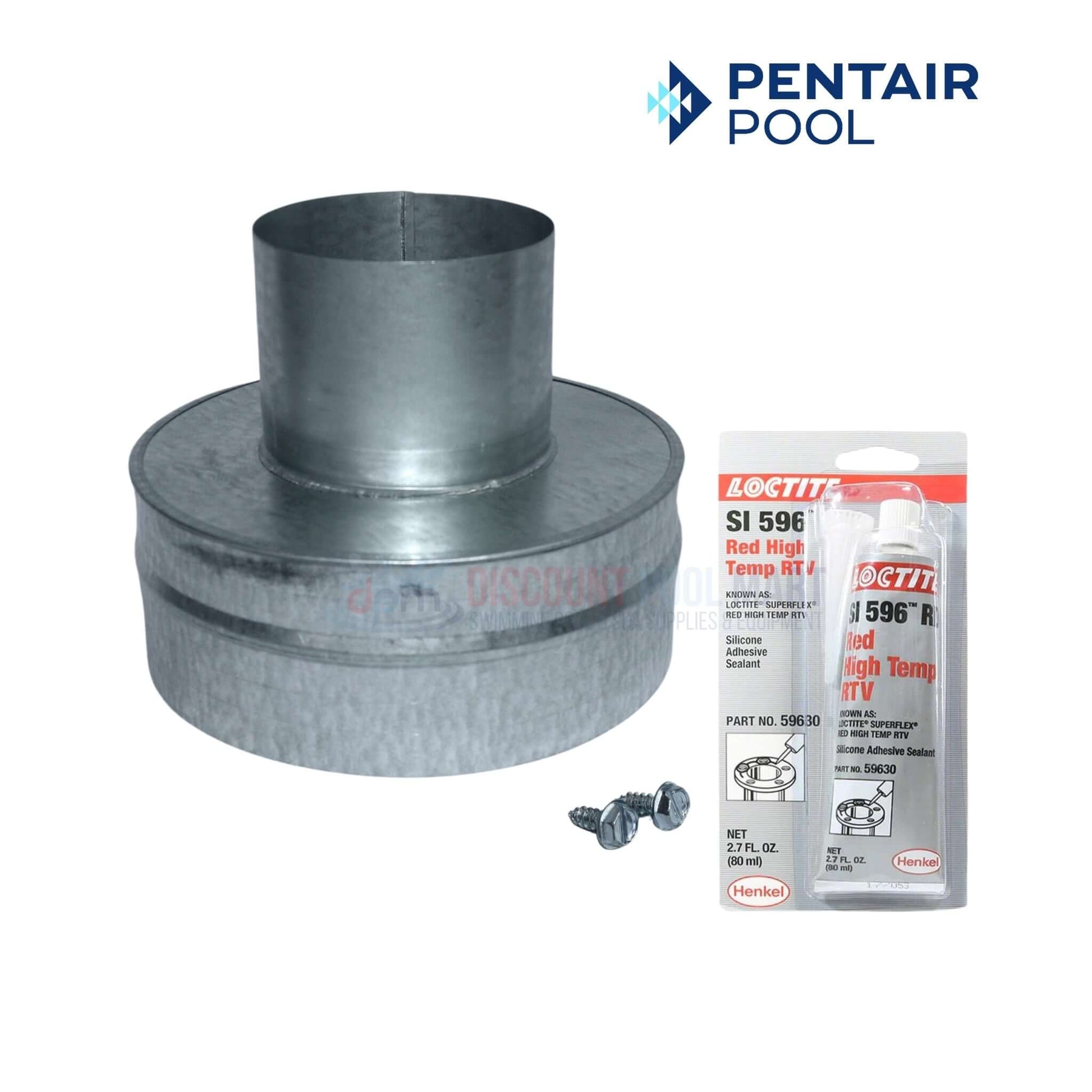 Pentair Metal Flue Collar 77707-0077 with Loctite adhesive for MasterTemp, Max-E-Therm heaters at Discount Pool Mart DPM.