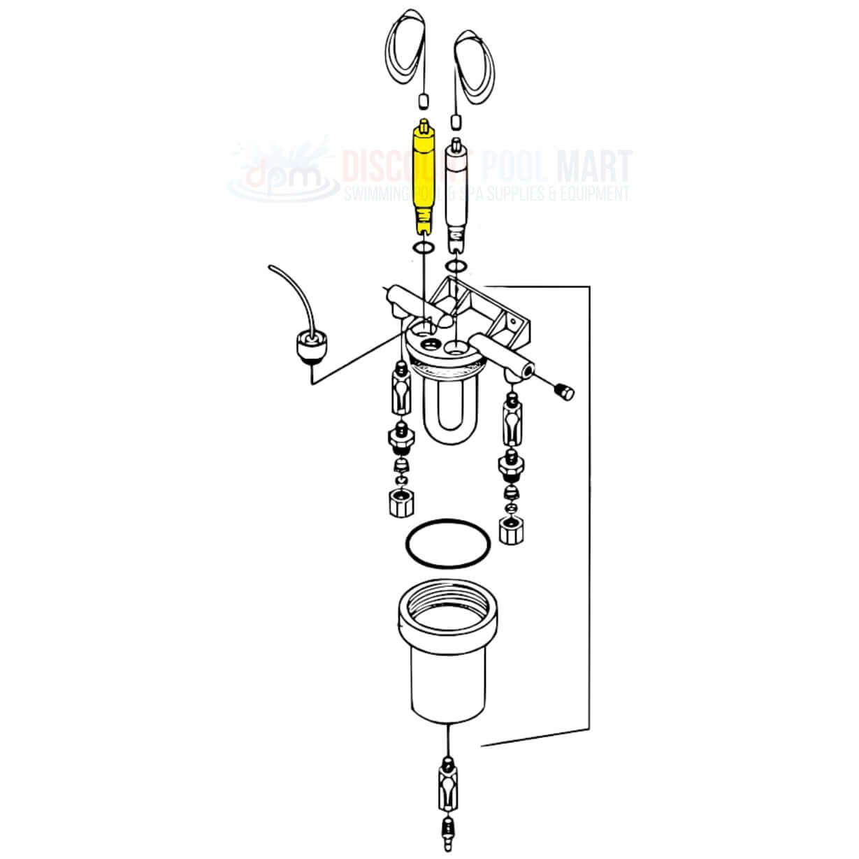Pentair pH Sensor model 522186 diagram for IntelliChem systems by Discount Pool Mart DPM.