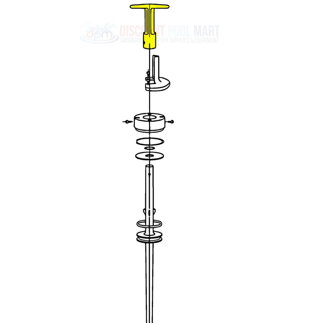 Pentair Plastic Shaft Handle 273089 for 2" Multiport Valves, DPM | Durable replacement part for pool systems.