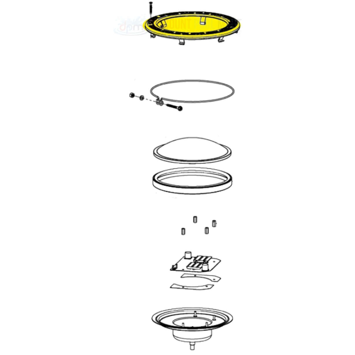 Pentair Stainless Steel Large Pool Light Face Ring Assembly parts, compatible with Intellibrite and Amerlite at Discount Pool Mart DPM.