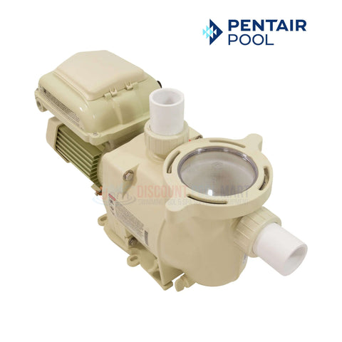Pentair SuperFlo VST 1.5 HP Variable Speed Pump 342002 in beige with a graphical display, from Discount Pool Mart.
