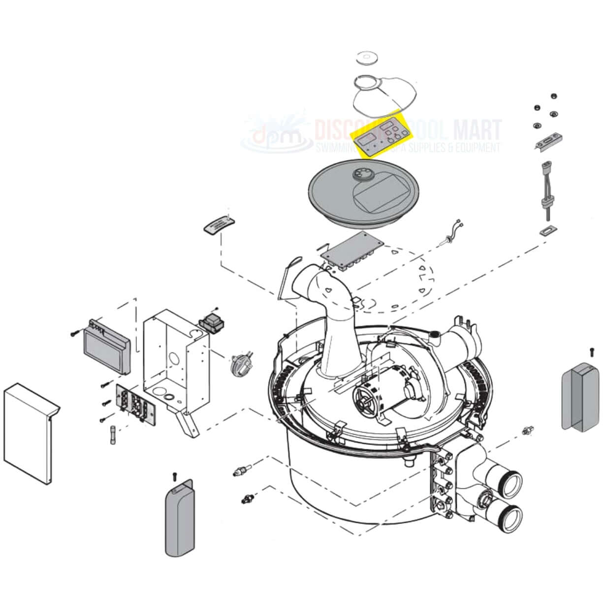 Pentair Max-E-Therm heater parts diagram, including switch membrane 42002-0029Z from Discount Pool Mart DPM.