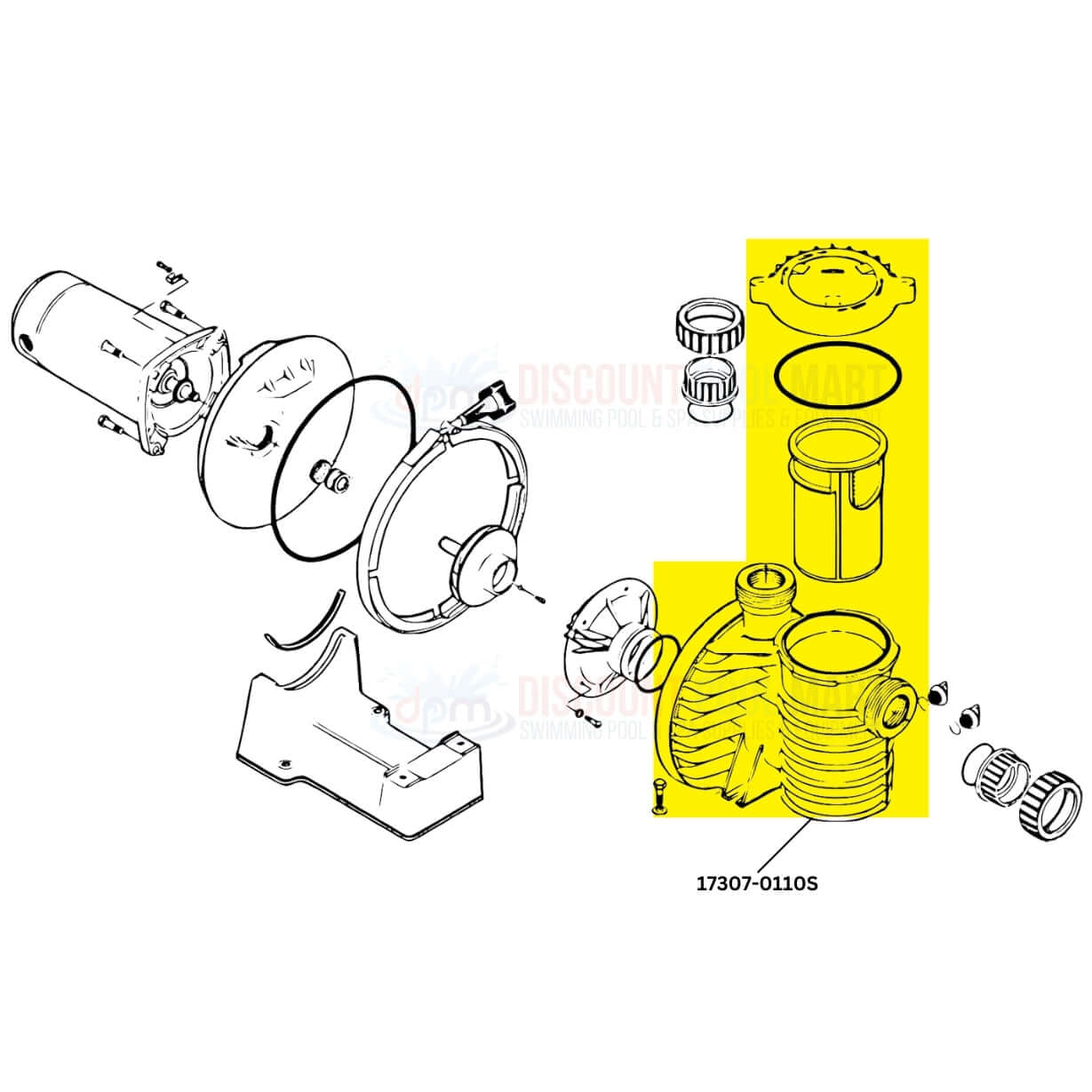 Pentair Tank Body Sta-Rite Max-E-Pro and Intelliflo Pumps replacement part 17307-0110S at Discount Pool Mart DPM.