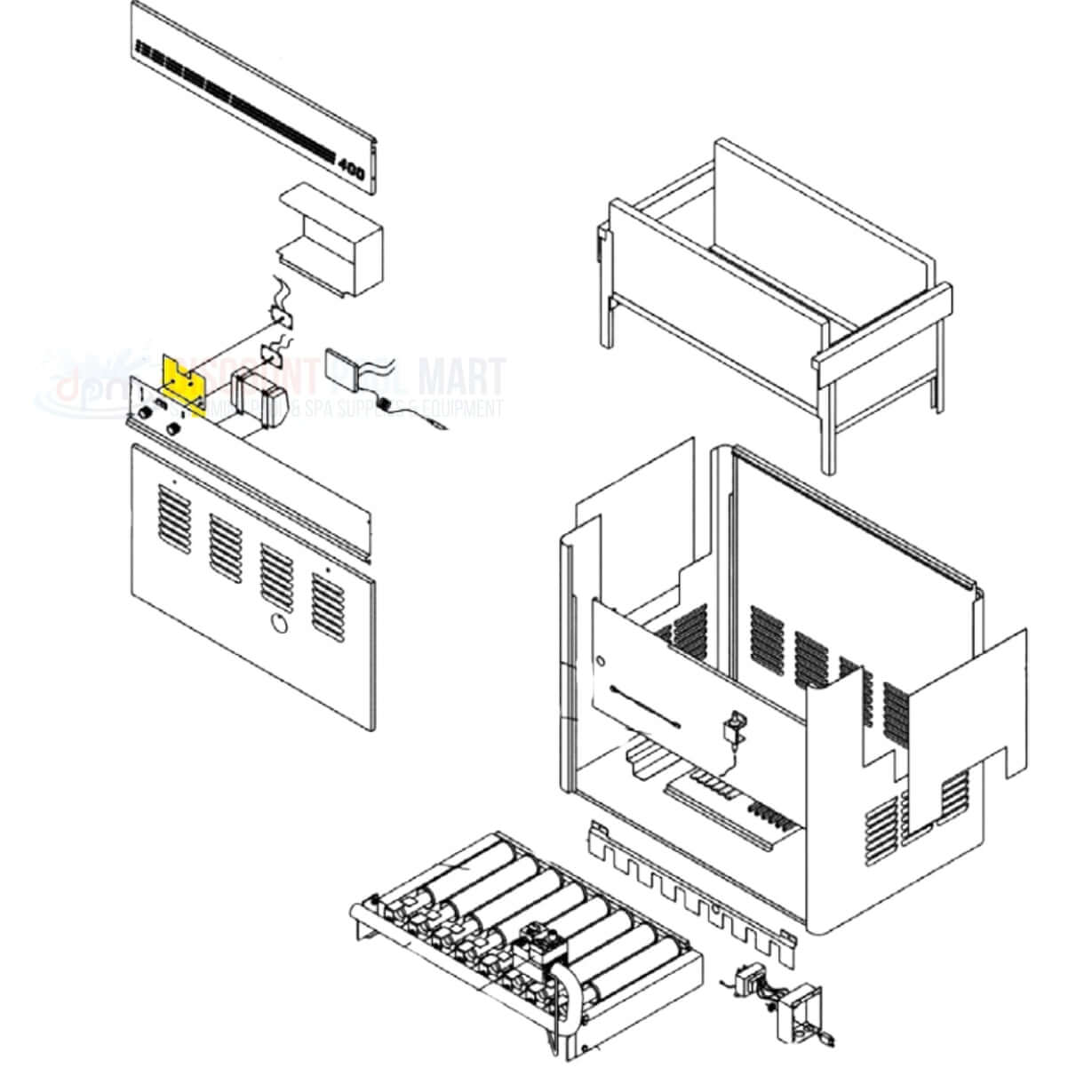 Pentair Thermostat Circuit Board diagram for MiniMax and PowerMax heaters at Discount Pool Mart DPM.