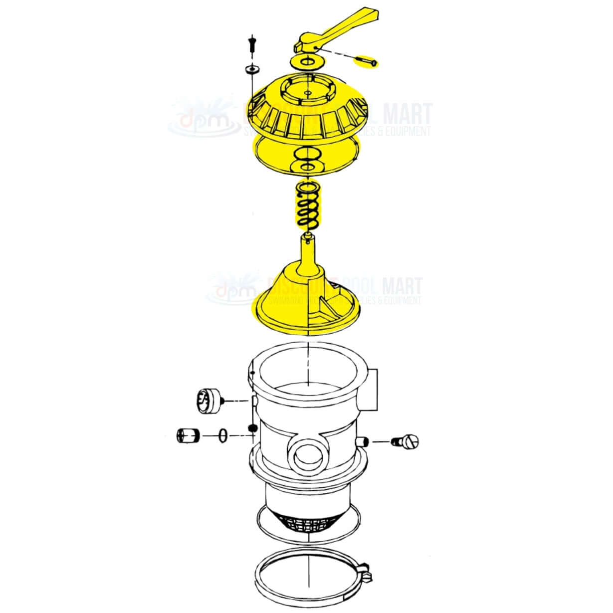 Pentair Top Assembly Valve 272531 for 1-1/2" HiFlow Valves and Sand Dollar Filters at Discount Pool Mart DPM.