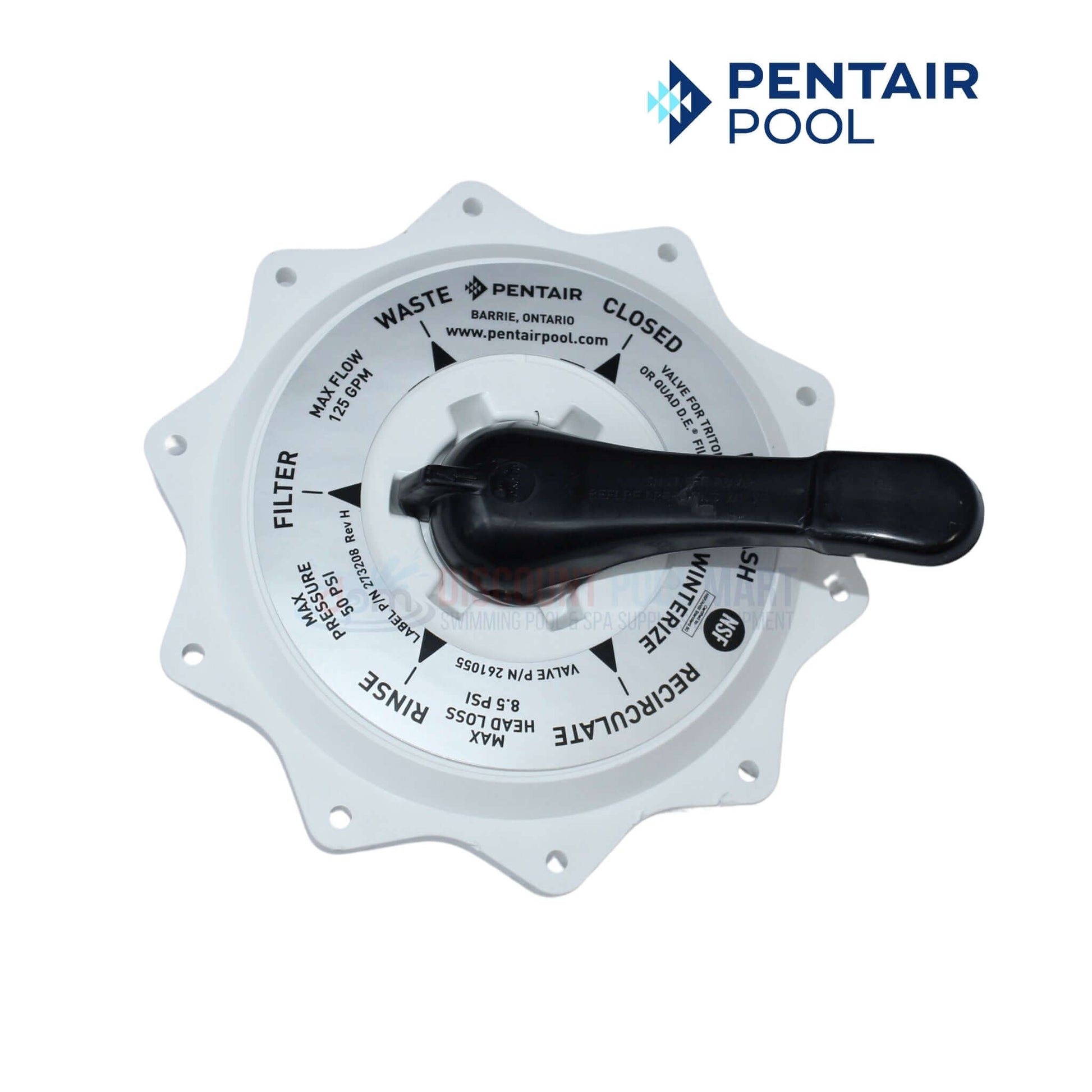 Pentair Top Valve Assembly for HiFlow multiport valves, 2 inch plumbing, from Discount Pool Mart DPM.