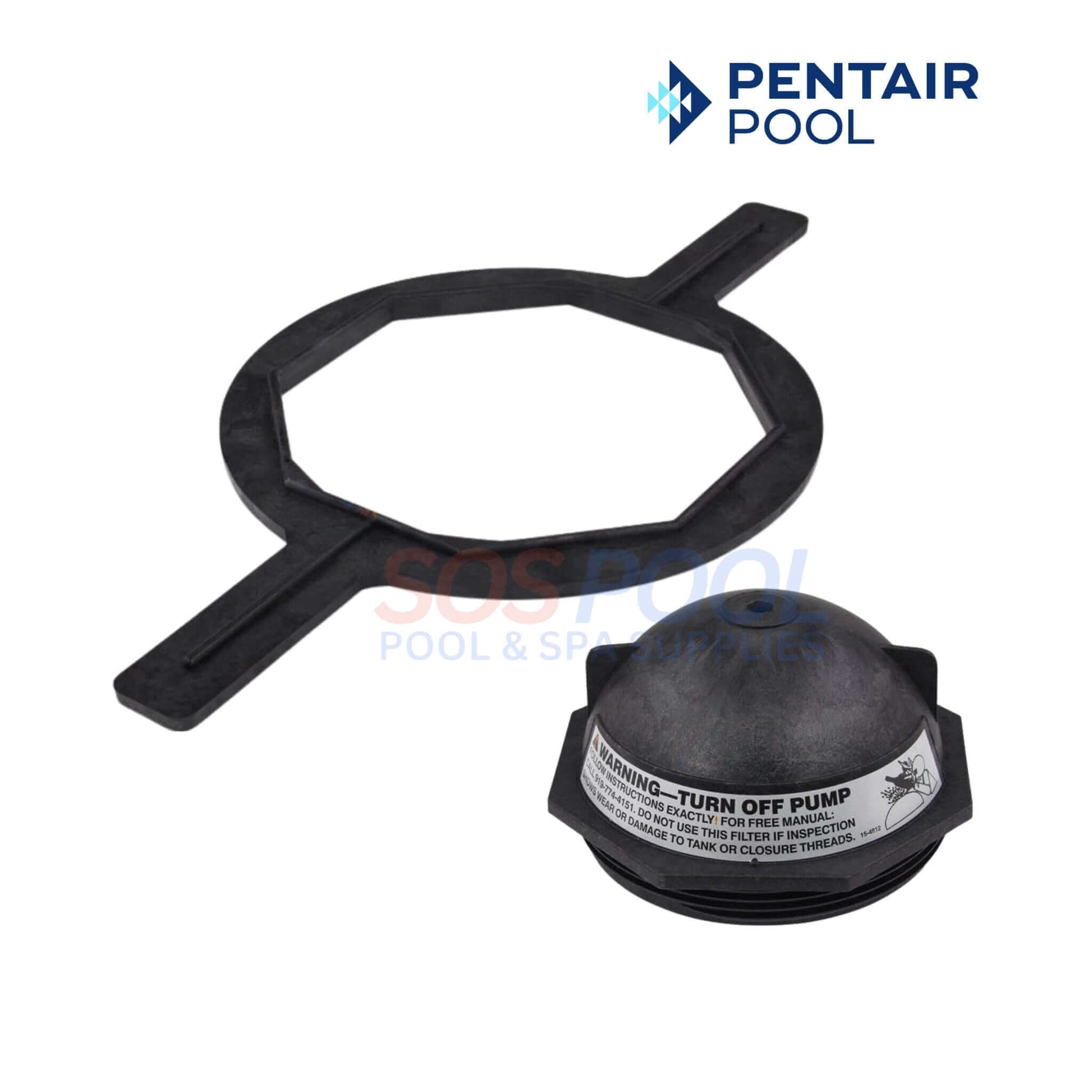 Pentair Pool equipment: Safety cap and lid for Triton II Sand Filter. SOS Pool. Reliable pool maintenance accessory.