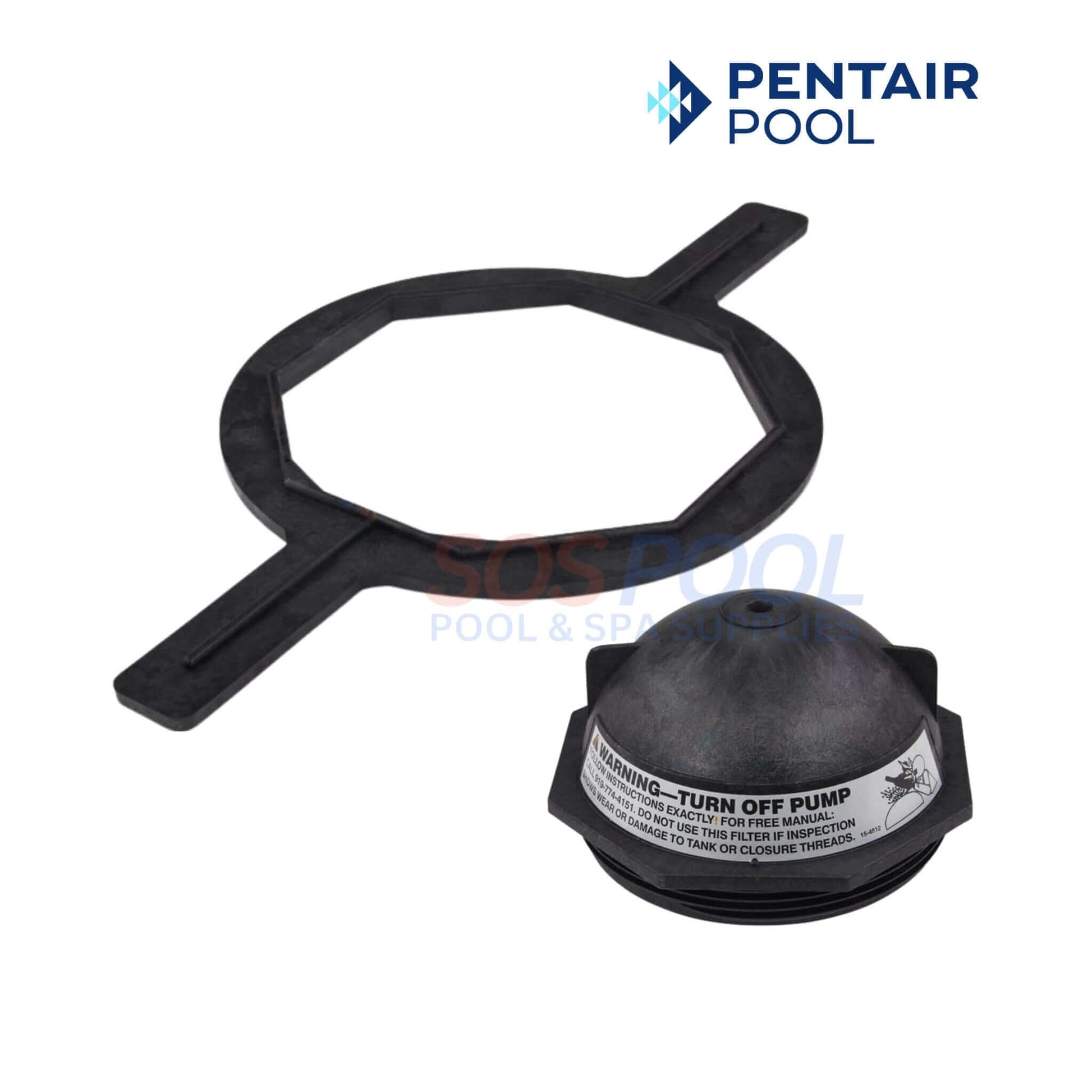 Pentair Pool equipment including a cap and tool for Triton II Sand Filter, ideal for pool maintenance by SOS Pool.