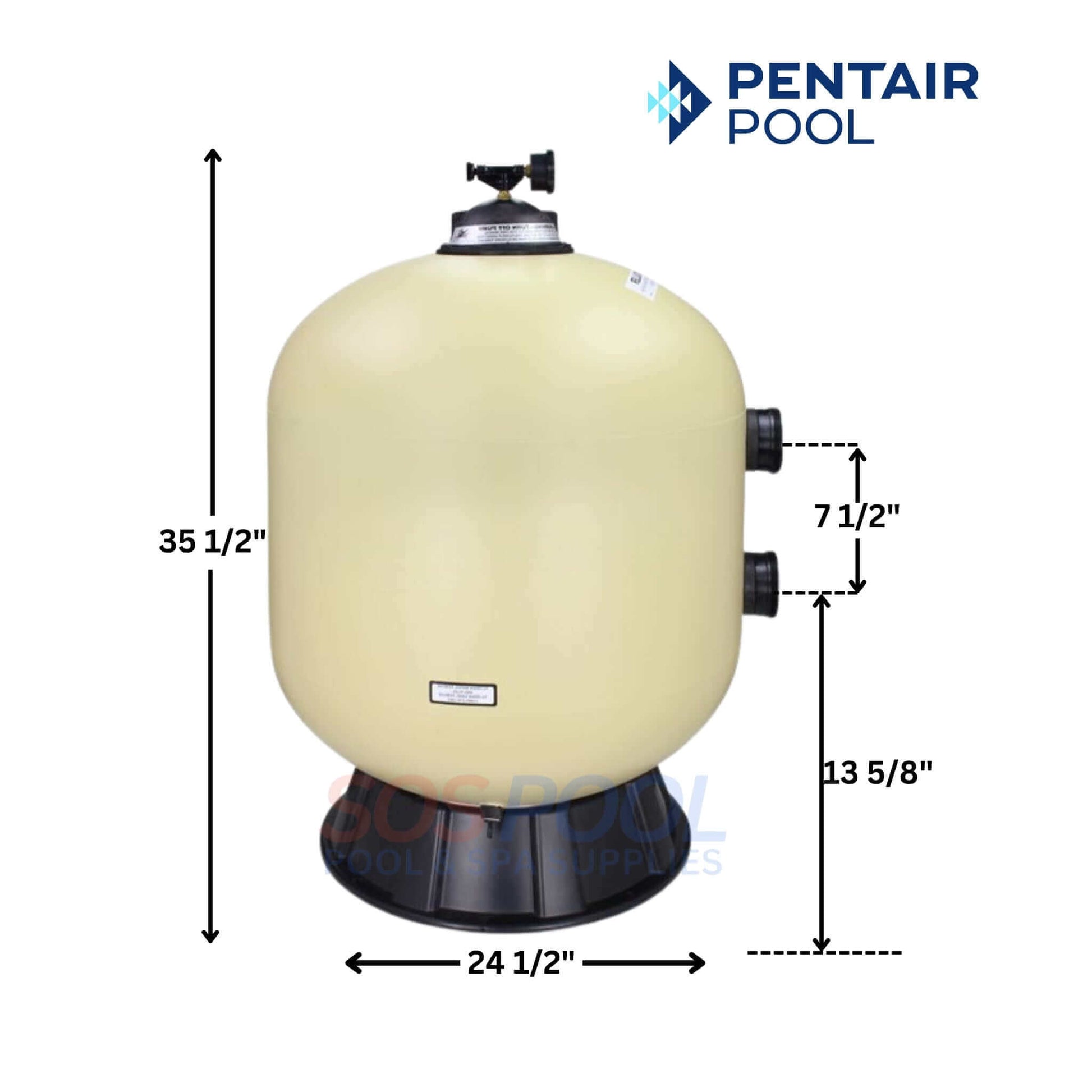 Pentair Triton II Sand Filter Side Mount TR60, 3.14 sq ft, durable construction for clear pool water - SOS Pool.