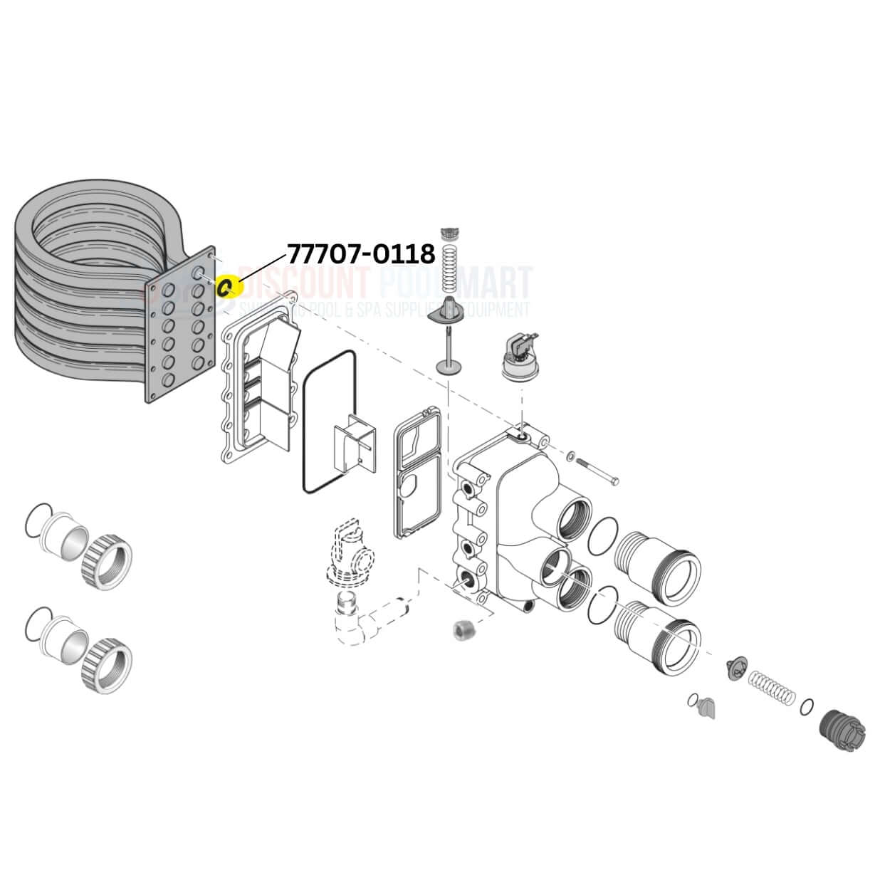 Pentair 77707-0118 O-Ring Kit for MasterTemp & Max-E-Therm 300 heaters from Discount Pool Mart DPM.