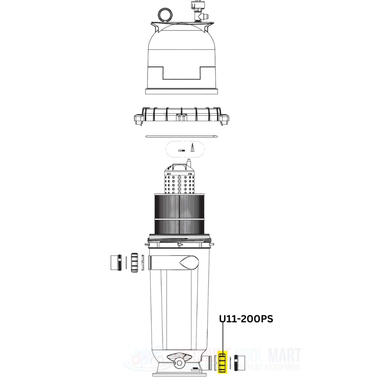 Pentair Union Collar U11-200PS diagram showing pool and spa system compatibility. Discount Pool Mart DPM.