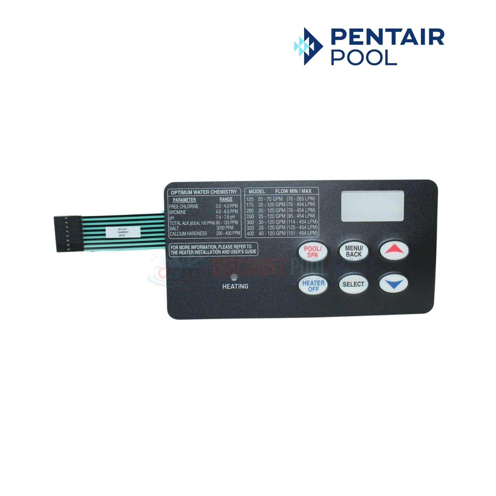 Pentair 6 Button Membrane Keypad 461106 for MasterTemp & Max-E-Therm heaters at Discount Pool Mart DPM.