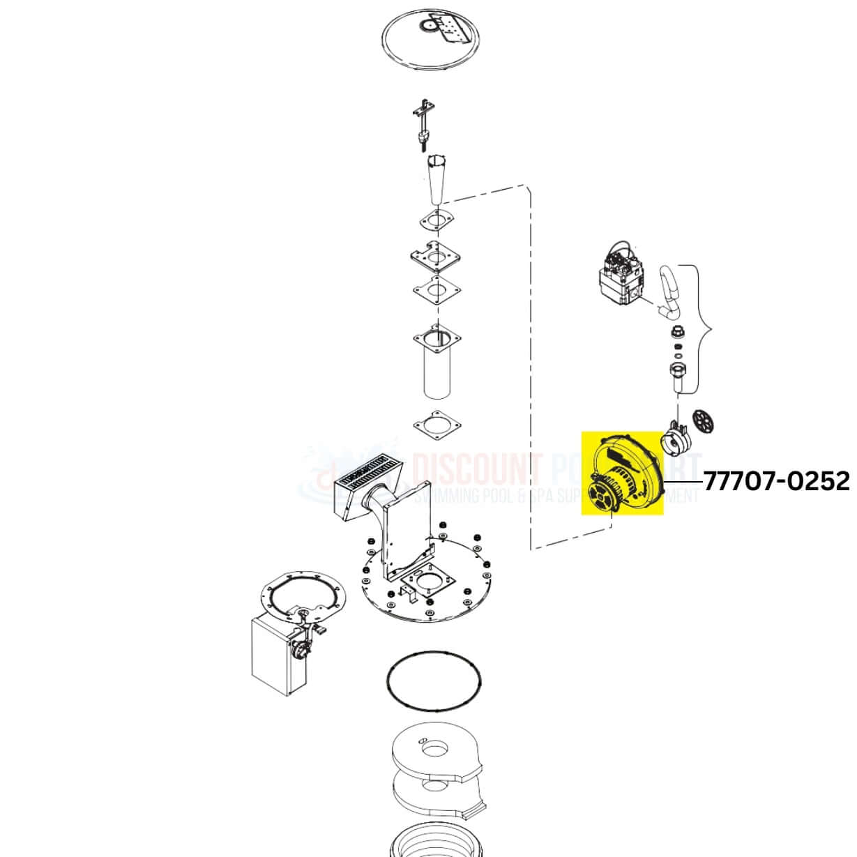 Pentair Air Combustion Blower diagram for Max-E-Therm 333 Natural Gas Heater | Discount Pool Mart DPM | 77707-0252