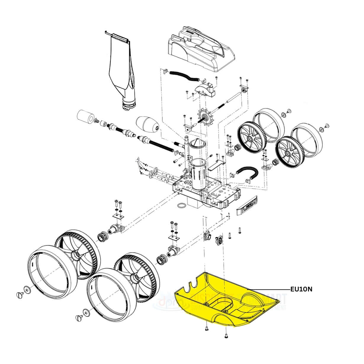 Pentair EU10N Bottom Cover schematic for pool cleaners | Discount Pool Mart DPM