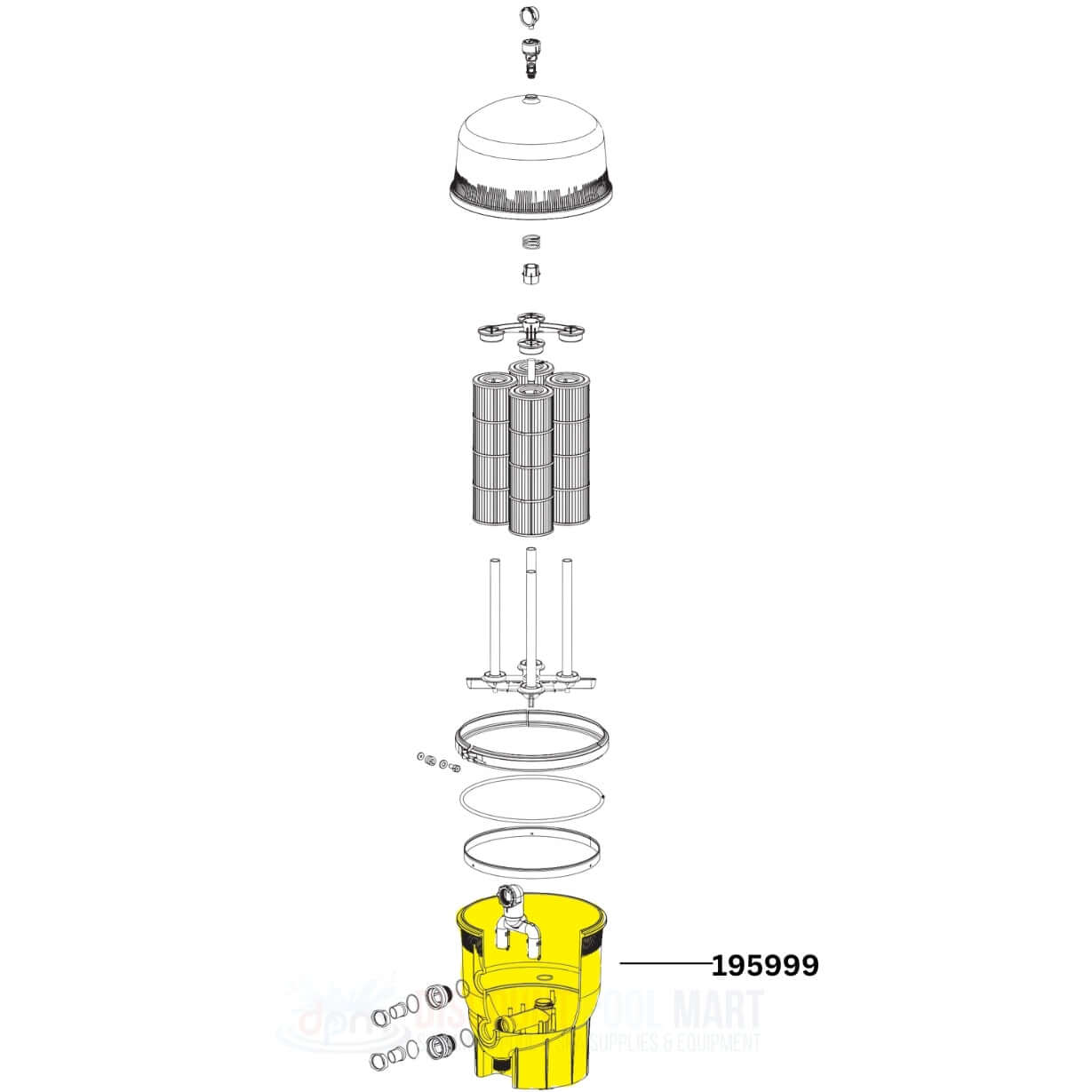 ✨むぎむぎ✨ Pentair Bottom Tank Assembly For Quad DE Pool Filter | 195999