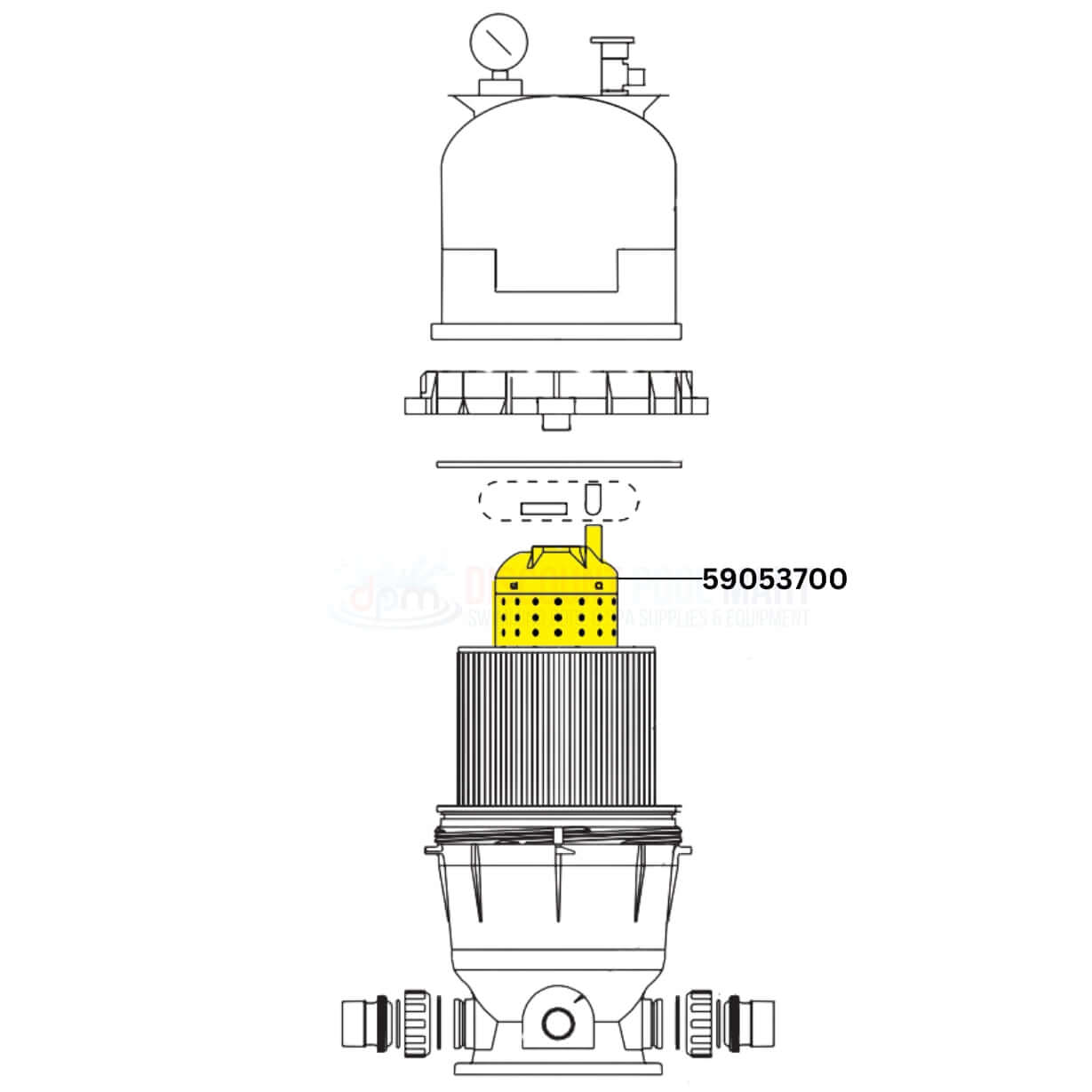 59053700 | Pentair Center Core For Clean and Clear Filters | 100 - 125