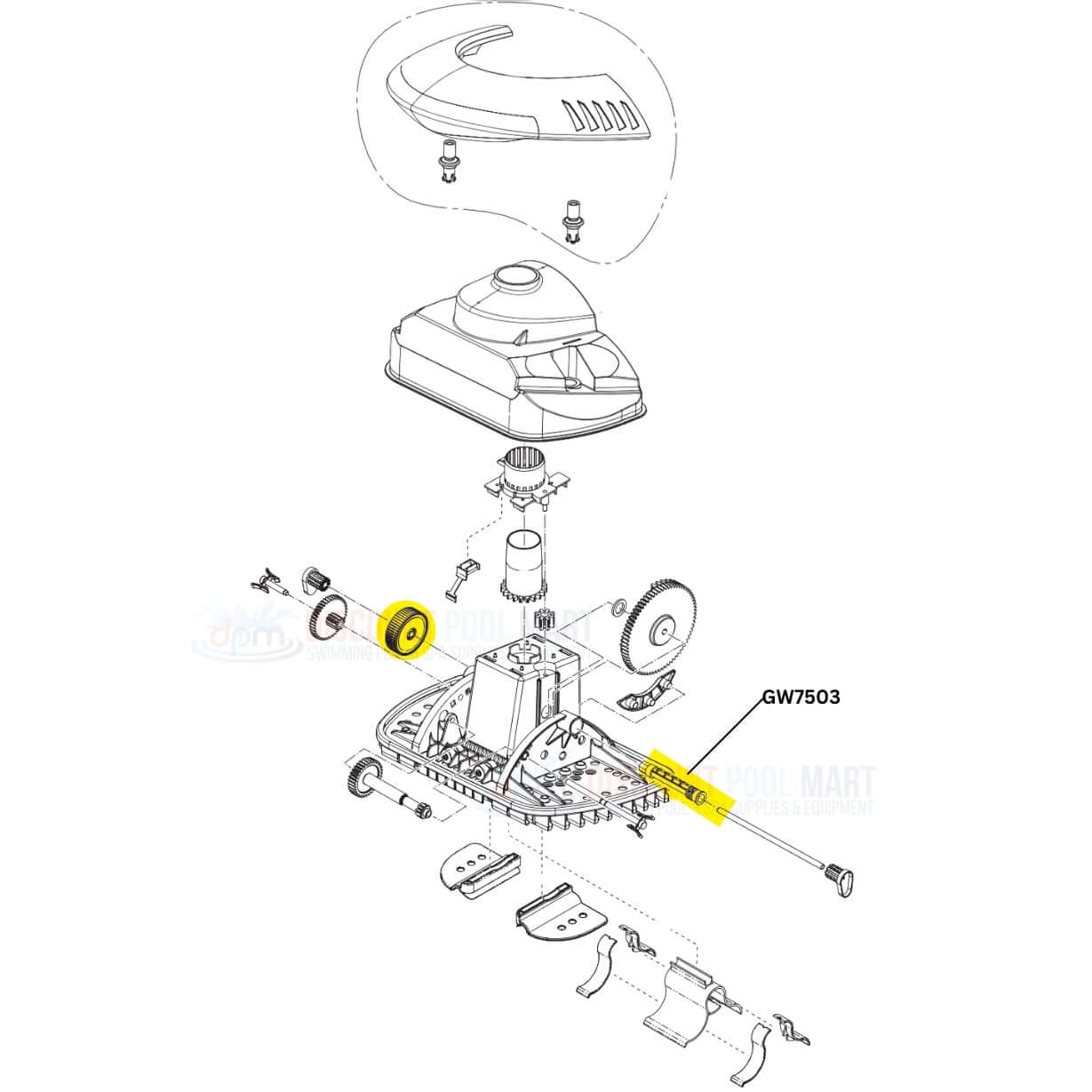 Pentair GW7503 Clutch Kit components for Kreepy Krauly SandShark Cleaners from Discount Pool Mart DPM.