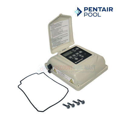 Pentair Drive Cover with Control Panel for SuperFlo WhisperFlo pumps from Discount Pool Mart DPM, includes screws and gasket.