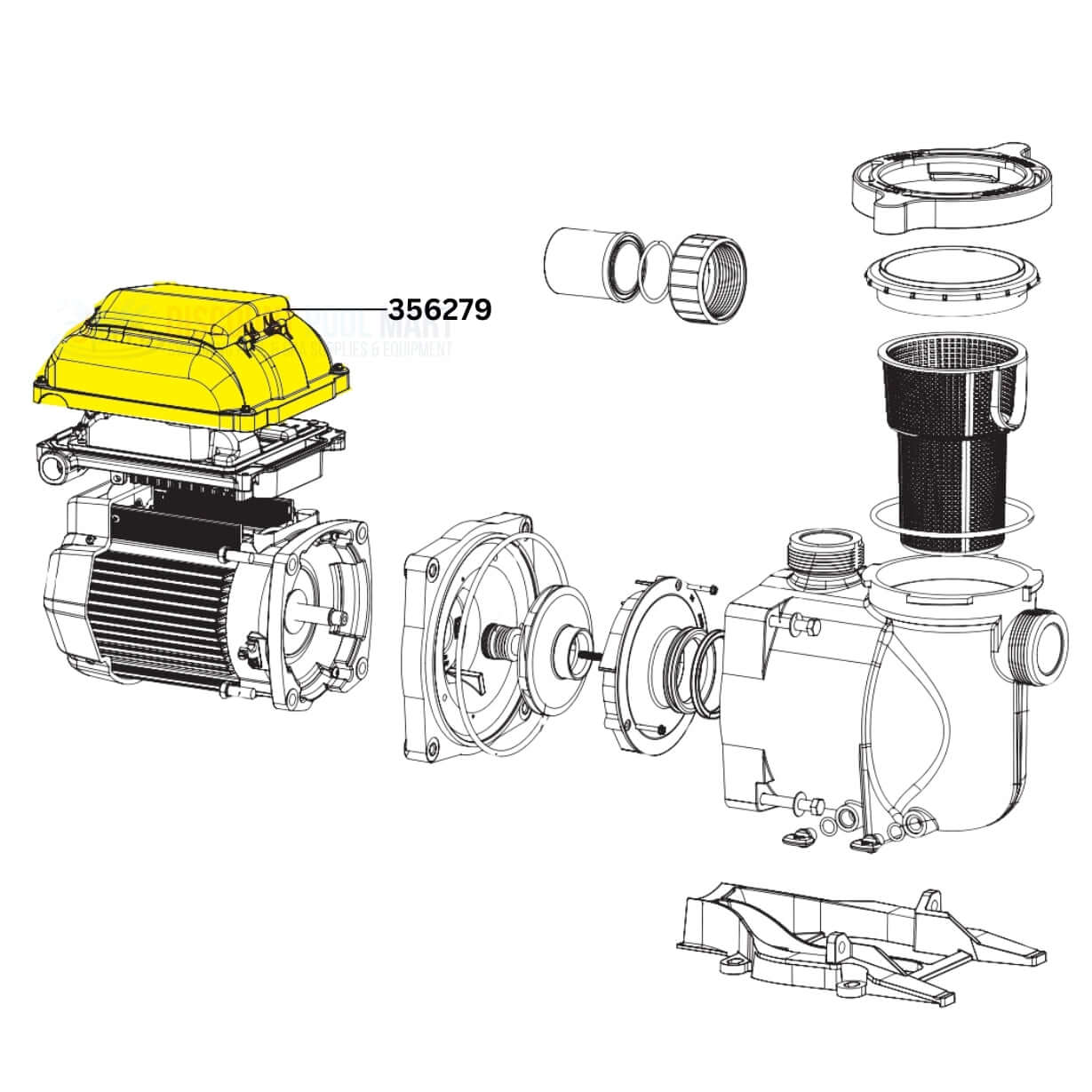 Pentair Drive Cover with Control Panel 356279 for SuperFlo and WhisperFlo VST Pumps at Discount Pool Mart DPM