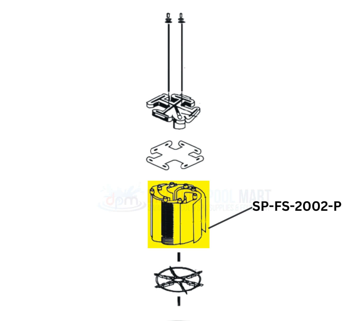 Pentair FNS DE Filter Replacement Grid assembly, 7 large grids and 1 partial grid from Discount Pool Mart DPM.