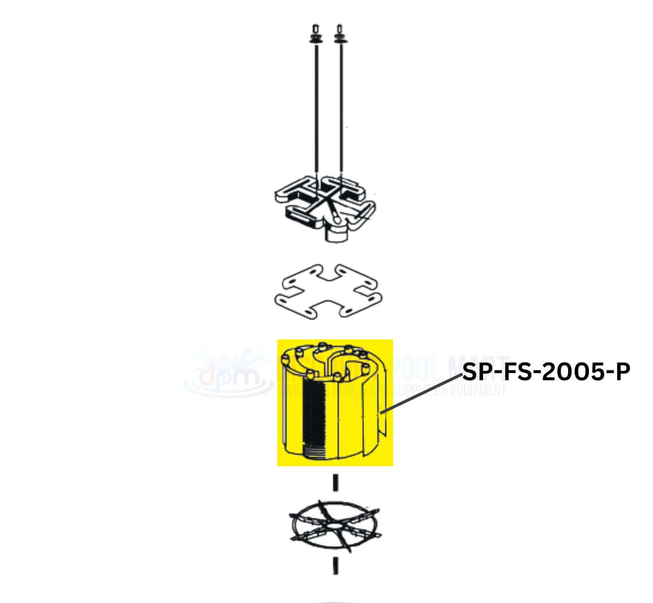 Pentair FNS grid replacement diagram SP-FS-2005-P by Discount Pool Mart (DPM) for optimal filtration.