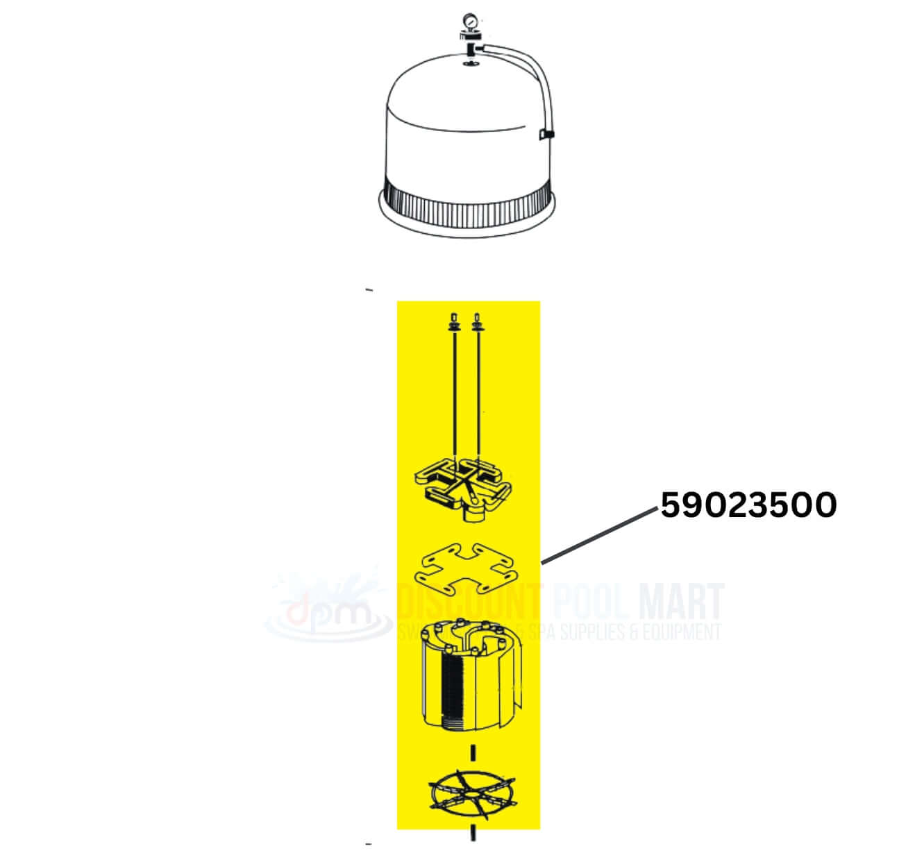 Pentair FNS Plus 180007 Filter Grid Element Assembly Parts Diagram | 59023500 | Discount Pool Mart DPM
