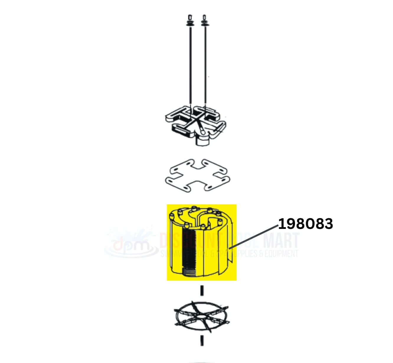 Pentair FNS Plus Filter Set 198083 diagram | Discount Pool Mart DPM | Replacement grids for optimal pool filtration