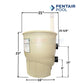 Pentair FNS Plus Tank Bottom Assembly dimensions 21x23 inches with DPM logo for Discount Pool Mart.