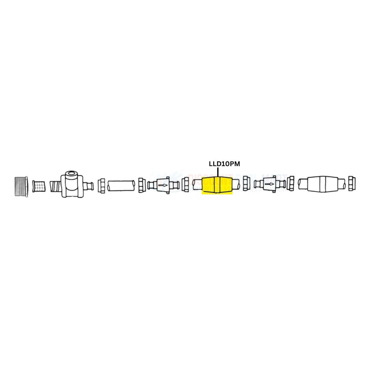 Diagram of Pentair LLD10PM Feed Hose Float for Legend and Platinum Cleaners by Discount Pool Mart DPM.